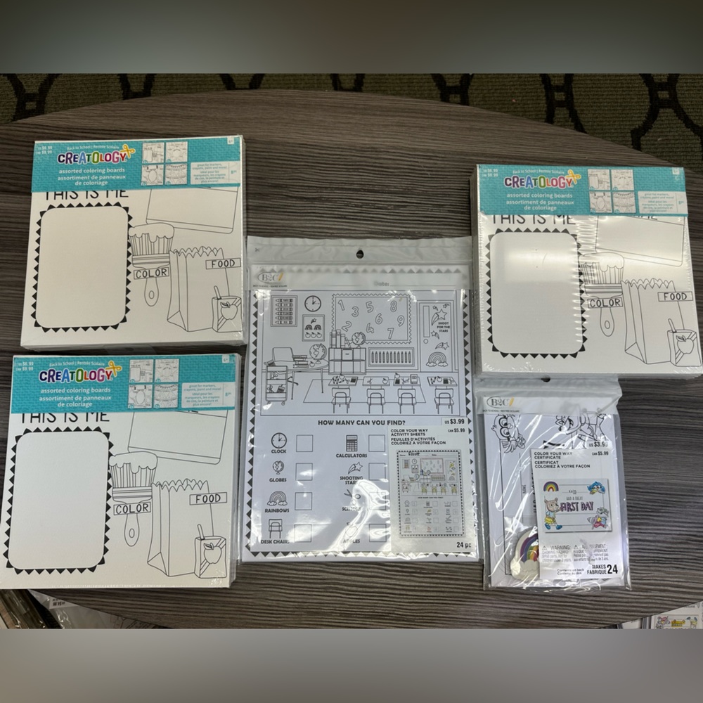 B2C 24 color your way certificates, 24 activity sheets and 24 coloring boards